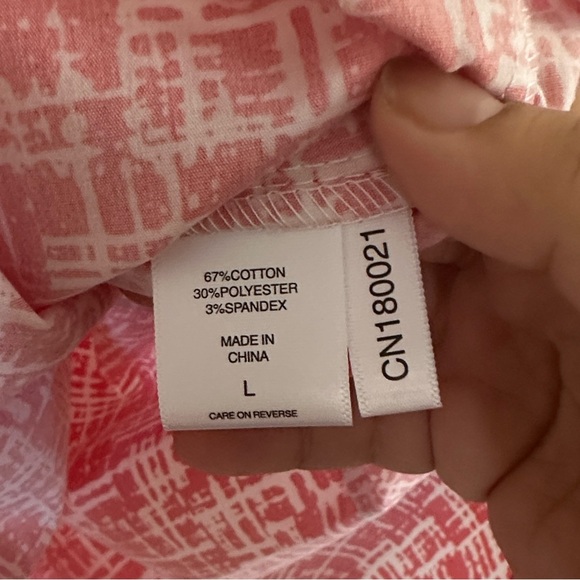 NWOT New York & Co Red Patterned Sleeveless Belted Top Size L - Picture 6 of 6